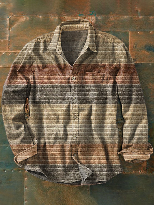 Unisex Vintage Texture Illustration Skriv ut Långa ärmskjort