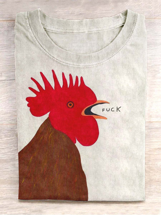 Unisex roligt Rooster Casual kort ärm T-shirt